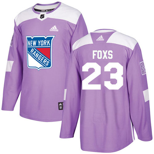 Adidas Rangers #23 Adam Foxs Purple Authentic Fights Cancer Stitched Youth NHL Jersey